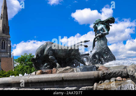 Vue de la célèbre Fontaine Gefion. Il a été conçu par l'artiste danois Anders Bundgaard. Le Danemark. Banque D'Images