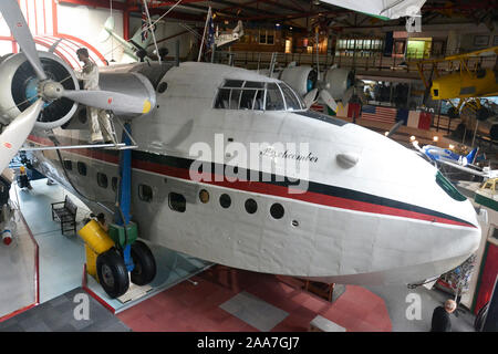 La composante 'Sandringham' flying boat, converti à partir d'un 1943 comme une spécification militaire 'Sunderland' à Solent Sky Museum, Southampton, Hampshire, Royaume-Uni Banque D'Images