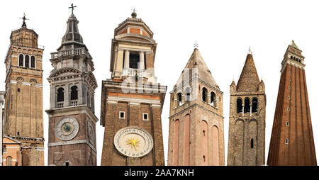 Venise, les clochers de la ville, (San Maurizio, Santa Maria Formosa, Santi Apostoli, San Vidal, San Barnaba, San Marco). L'Italie, l'Europe. Banque D'Images