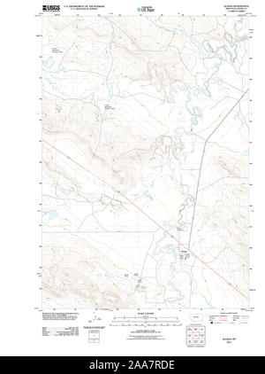 Carte TOPO USGS Montana MT Alzada 20110525 Restauration TM Banque D'Images