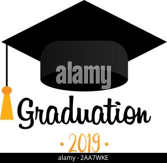 Graduation cap. Éléments de conception de modèle. Logo de l'obtention du diplôme. Vector Illustration de Vecteur