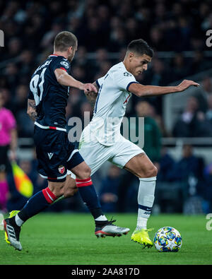 Londres, ANGLETERRE - 22 OCTOBRE : au cours de l'UEFA Champions League groupe B match entre Tottenham Hotspur et Stade Crvena Zvezda à Tottenham Hotspur Stadium Banque D'Images