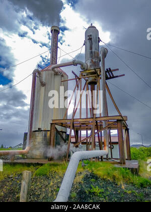 La station de production d'énergie thermique. L'énergie naturelle. L'Islande. Banque D'Images