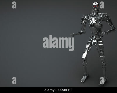 Contexte - Robot wallpaper 3D render Banque D'Images
