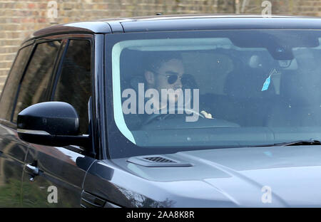 Tottenham Hotspurs clins d' Harry arrive à Hotspur façon Terrain d'entraînement, Enfield. Banque D'Images