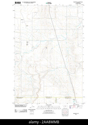 Carte TOPO USGS Montana MT 20110613 Restauration TM Belmont Banque D'Images