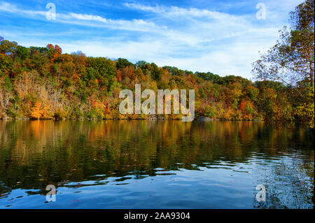 Couleurs d'automne au parc d'état de guerriers situé le long des rives de la Patrick Henry réservoir sur la rivière Holston dans Kingsport, Tennessee Banque D'Images