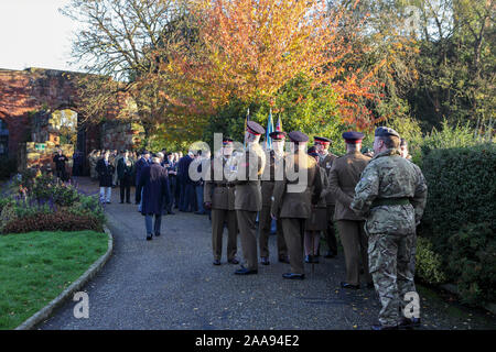 Au service du personnel de la RAF, avec l'infanterie et militaires retraités vue ici au Château de Shrewsbury sur Dimanche du souvenir 10-11-2019. Banque D'Images