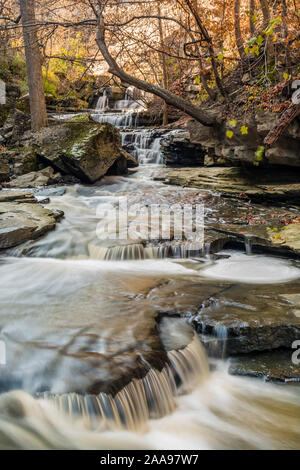 Aire de conservation de Rockway Falls et aire de conservation de Louth Falls Niagara Escarpment Valley Lincoln Ontario Canada à l'automne Banque D'Images