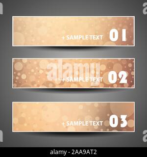Ensemble de trois style moderne coloré en-têtes Numérotée ou des bannières avec Abstract Design - Modèle Illustration, Scalable Vector librement Illustration de Vecteur