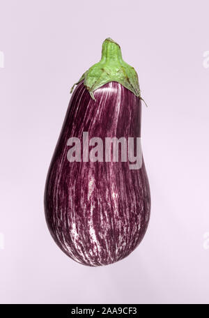 Aubergine Graffiti sur fond rose clair Banque D'Images