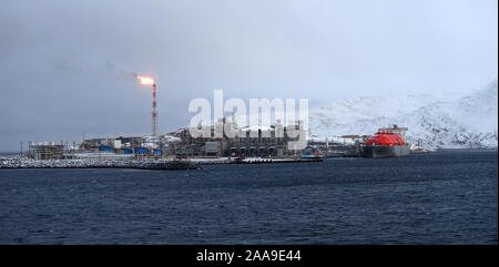 Derrick Melkoya Island, Hammerfest, Norvège Banque D'Images