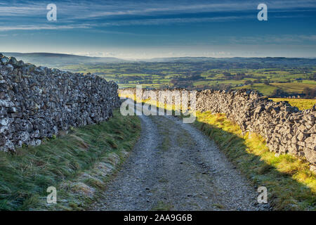 Le Yorkshire Three Peaks Challenge prend sur les pics de Pen-y-ghent, Whernside et Ingleborough, généralement dans cet ordre, et en moins de 12 heures. Banque D'Images