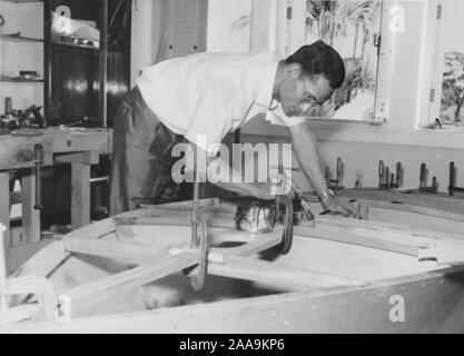 Le roi Bhumibol Adulyadej a construit son propre voilier au cours de l'année 1963-1967. Banque D'Images