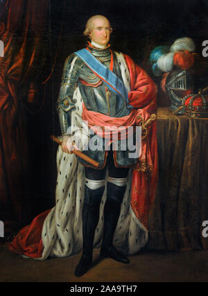 Charles IV (1748-1819). Roi d'Espagne (1788-1808). Charles IV en armure, 1789. Portrait par Antonio Carnicero (1748-1814). Musée d'histoire. Madrid. L'Espagne. Banque D'Images