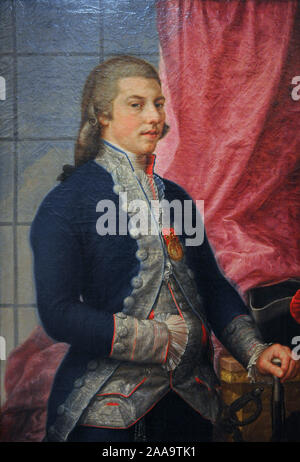 Manuel de Godoy y Alvarez de Faria (1767-1851). Homme politique espagnol. Premier ministre. Portrait par Francisco Bayeu y Subias (1734-1795), ca.1790. Sur l'emprunt, Académie Royale des Beaux-Arts San Fernando, Madrid. Musée d'histoire. Madrid. L'Espagne. Banque D'Images