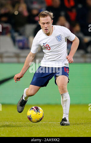 DOETINCHEM, 19-11-2019, le stade de Vijverberg, saison 2019 / 2020, match amical, l'Angleterre joueur U21 Oliver Skipp pendant le match Jong Oranje - Jong Engeland Banque D'Images