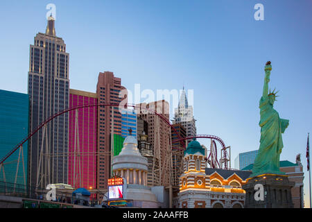 LAS VEGAS, NEVADA - 19 MAI 2017 : vue depuis New York, New York Hotel and Casino à Las Vegas Nevada, Banque D'Images