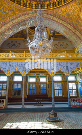 La Imperial Hall en Harem du Palais de Topkapi à Istanbul, Turquie. Aussi connu sous le canapé impériale, la salle du trône à l'intérieur ou la salle des détournements Banque D'Images