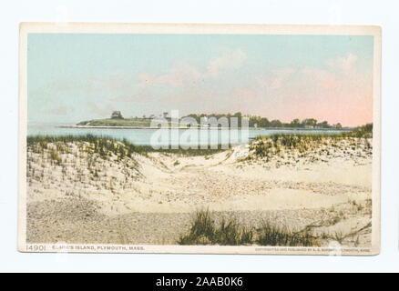 1905 +. Comprend la 'vie' dessin animé. ; Clark's Island, Plymouth, Massachusetts. Banque D'Images