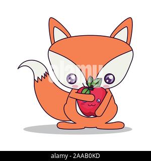 Kawaii fox cartoon vector design Illustration de Vecteur