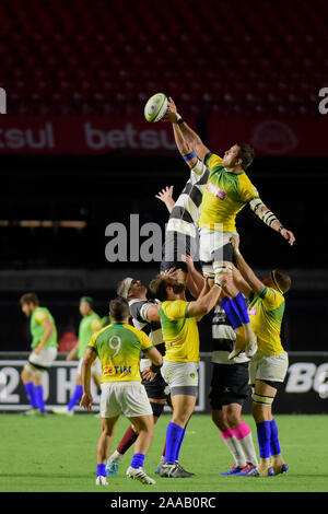 Sao Paulo, Brésil. 20 Nov, 2019. SÃO PAULO, SP - 20.11.2019 : BRASIL RUGBY CONTRE LES BARBARIANS - Matteo dell'Acquringring Brésil Rugby contre les Barbarians. Stade Morumbi à Sao Paulo, SP. (Photo : Reinaldo Reginato/Fotoarena) Crédit : Foto Arena LTDA/Alamy Live News Banque D'Images