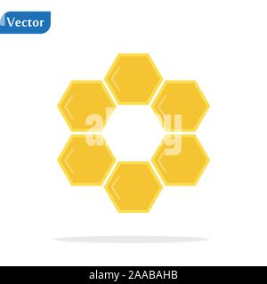 Honey comb modèle hexagonal télévision vector icône de couleur pour les applications et sites web. L'icône d'abeilles sur fond blanc. télévision style design Illustration de Vecteur