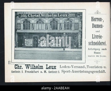 PAGE 15 livret, rempli avec des publicités ; TOUS EN ALLEMAND ; MENU DANS LE CENTRE avec une page séparée pour les vins et liqueurs ; ; MENU DU JOUR [détenus par] CAFE' IMPERIAL [at] FRANCFORT, ALLEMAGNE - Kaiserstrasse 13 (café) Banque D'Images