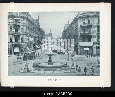 PAGE 15 livret, rempli avec des publicités ; TOUS EN ALLEMAND ; MENU DANS LE CENTRE avec une page séparée pour les vins et liqueurs ; ; MENU DU JOUR [détenus par] CAFE' IMPERIAL [at] FRANCFORT, ALLEMAGNE - Kaiserstrasse 13 (café) Banque D'Images