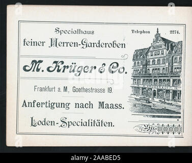 PAGE 15 livret, rempli avec des publicités ; TOUS EN ALLEMAND ; MENU DANS LE CENTRE avec une page séparée pour les vins et liqueurs ; ; MENU DU JOUR [détenus par] CAFE' IMPERIAL [at] FRANCFORT, ALLEMAGNE - Kaiserstrasse 13 (café) Banque D'Images