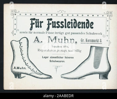 PAGE 15 livret, rempli avec des publicités ; TOUS EN ALLEMAND ; MENU DANS LE CENTRE avec une page séparée pour les vins et liqueurs ; ; MENU DU JOUR [détenus par] CAFE' IMPERIAL [at] FRANCFORT, ALLEMAGNE - Kaiserstrasse 13 (café) Banque D'Images