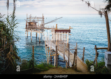 Trabocco Turchino, Marina di San Vito, Abruzzo, Italie Banque D'Images