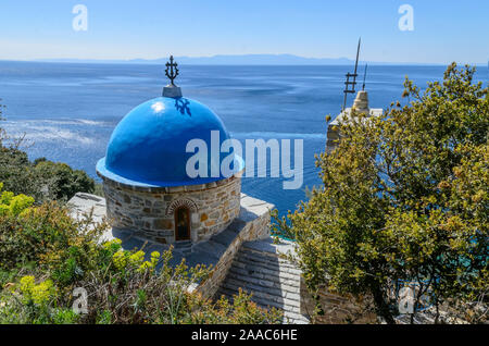 Petite église et chapelle sur Athos, Chalcidique, Macédoine Centrale, Grèce Banque D'Images