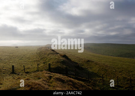 Offa's Dyke sur Llanfair Hill, Shropshire, England, UK Banque D'Images