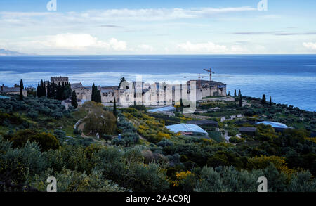 Le monastère Megistis Lavras dans le mont Athos Banque D'Images