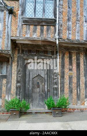 Porte à De Vere House, Lavenham, Suffolk, Angleterre, RU Banque D'Images