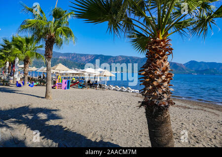 Plages de l'automne en station de vacances Marmaris, Mugla, Turquie, Mer Méditerranée Banque D'Images