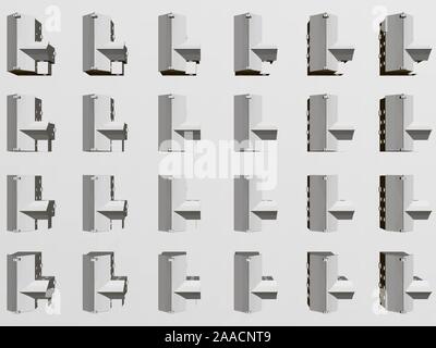 Arrière-plan avec beaucoup de maisons. Vue de dessus. 3D. Vector illustration. Illustration de Vecteur