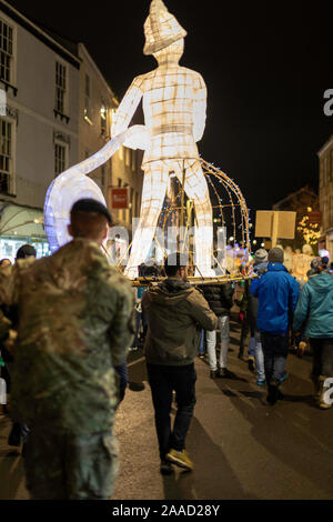 Truro Ville des Lumières est un festival majeur dans la ville de Truro à Cornwall. Chaque année, elle attire environ 30 000 personnes, Banque D'Images