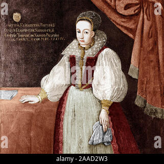 Portrait d'Elizabeth Bathory, la reine de sang royaume de Hongrie, monarchie des Habsbourg Banque D'Images