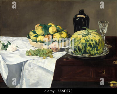 Edouard Manet, Nature morte au melon et pêches, peinture, vers 1866 Banque D'Images