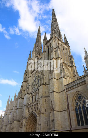 Belle Cathédrale St André qui est à partir de la 12e et la 14e siècle et est un UNESCO World Heritage site, dans le centre de la ville, Bordeaux, Fran Banque D'Images