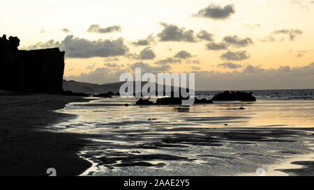 Coucher du soleil sur la plage à Icapui Brésil Banque D'Images