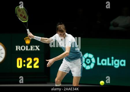 Madrid, Espagne. 21 Nov, 2019. ALEXANDER BUBLIK DURANT LA COUPE DAVIS MATCH KAZAKHSTAN CONTRE LA Grande-bretagne. Jeudi 21 novembre 2019 Crédit : CORDON PRESS/Alamy Live News Banque D'Images