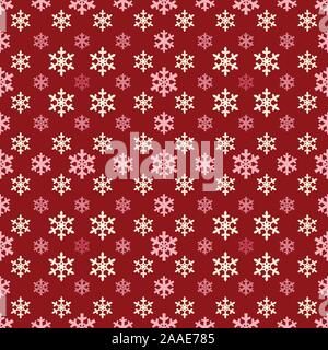 Flocons de Noël résumé de tuile rouge motif transparent Illustration de Vecteur