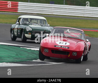 Michael Bell, Simon, Orebi-Gann Morgan Plus 4 REFLEX, Trophée International pour les voitures GT classique, le Silverstone Classic, juillet 2019, Silverstone, Northamptons Banque D'Images