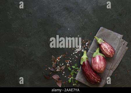 Plusieurs zebra d'aubergine sur fond d'ardoise sombre. Banque D'Images