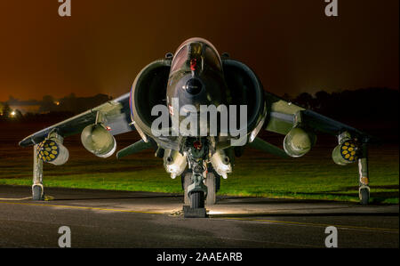 Harrier GR3 de la RAF, XZ991, à Cosford RAF Nightshoot en association avec Aero.Seuil Banque D'Images