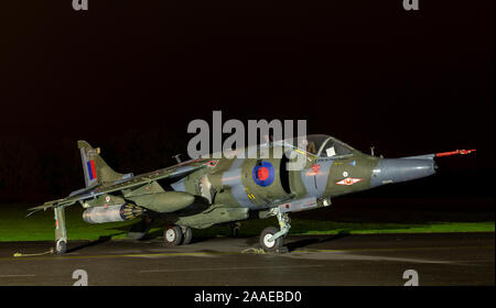 Harrier GR3 de la RAF, XZ991, à Cosford RAF Nightshoot en association avec Aero.Seuil Banque D'Images