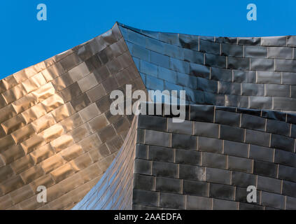 Détail architectural, Musée Guggenheim de Bilbao, Espagne Banque D'Images